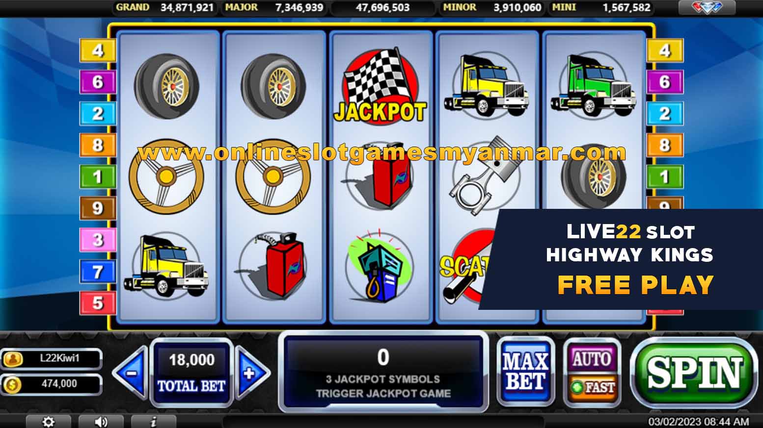 Free Play 4 Highway Kings Slot Game - Live22 Myanmar (1)