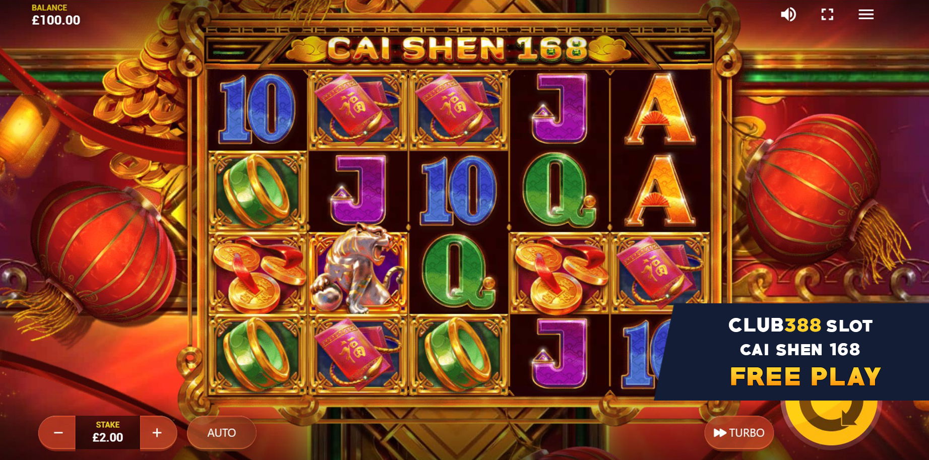 Cai Shen 168 Slot Game Red Tiger - Club388 