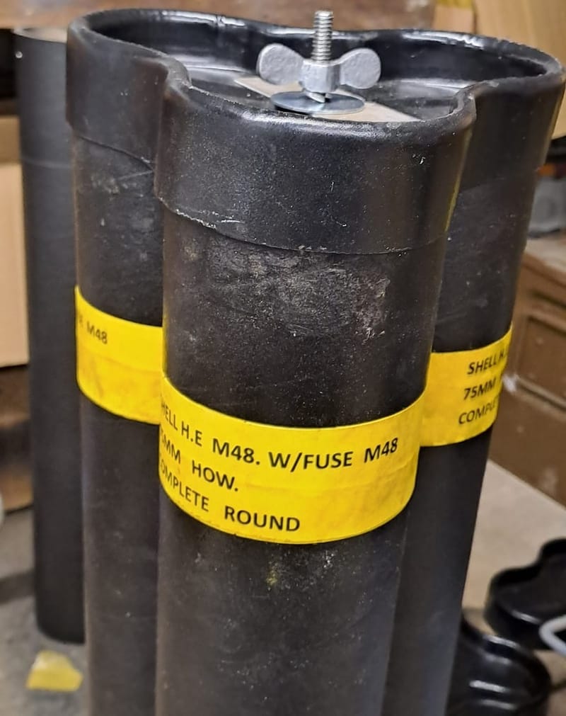 Howitzer 75mm transit tubes - Mortar and Piat tubes