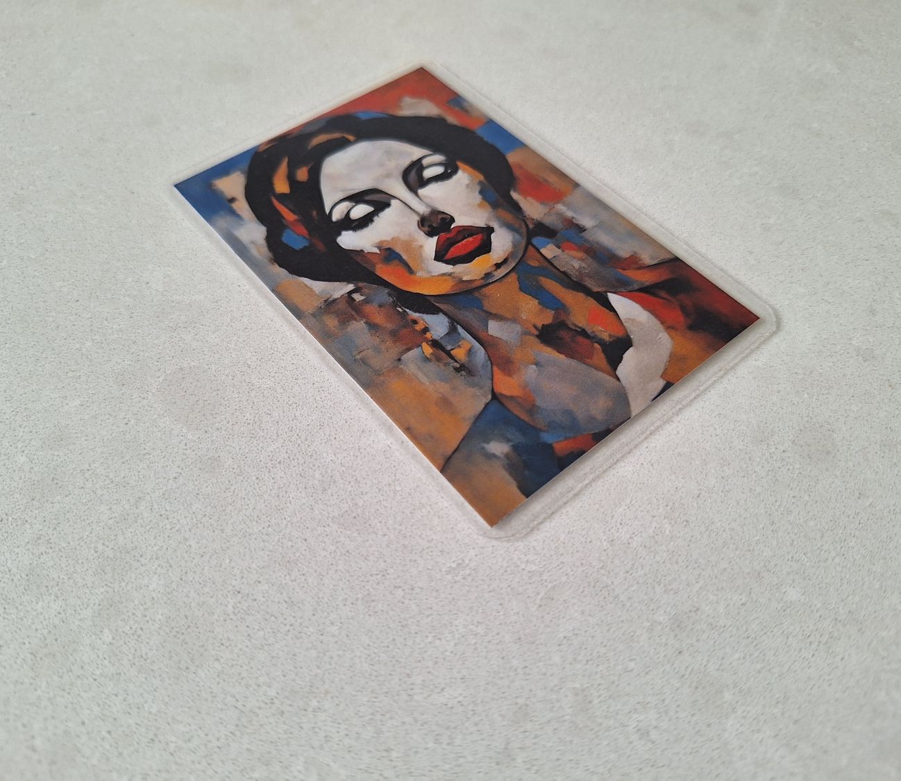 Set of 3 laminated hard magnets, women, modern art style