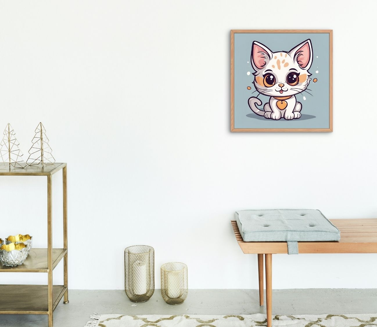 חתול מתוק תמונת קיר מגניבה