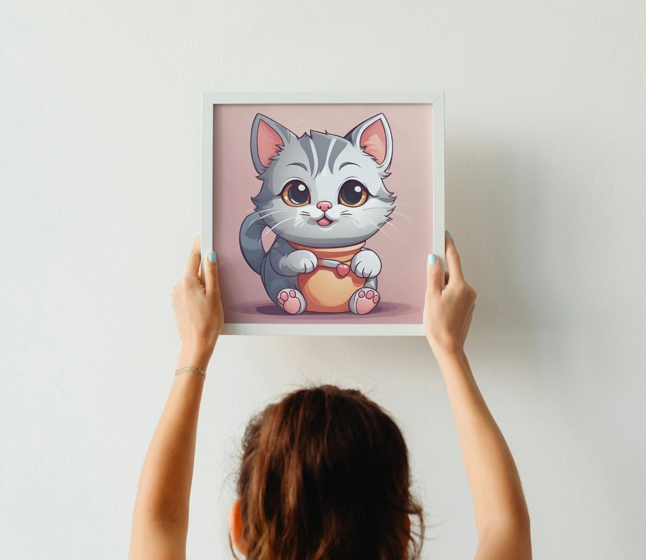 פוסטר לתליה על קיר חתול חמוד לחדרי ילדים