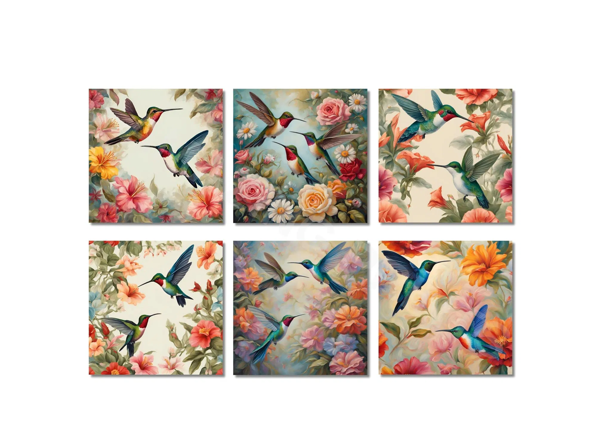 הדפסים מרובעים תמונות קיר דגם יונקי הדבש סגנון וינטג'