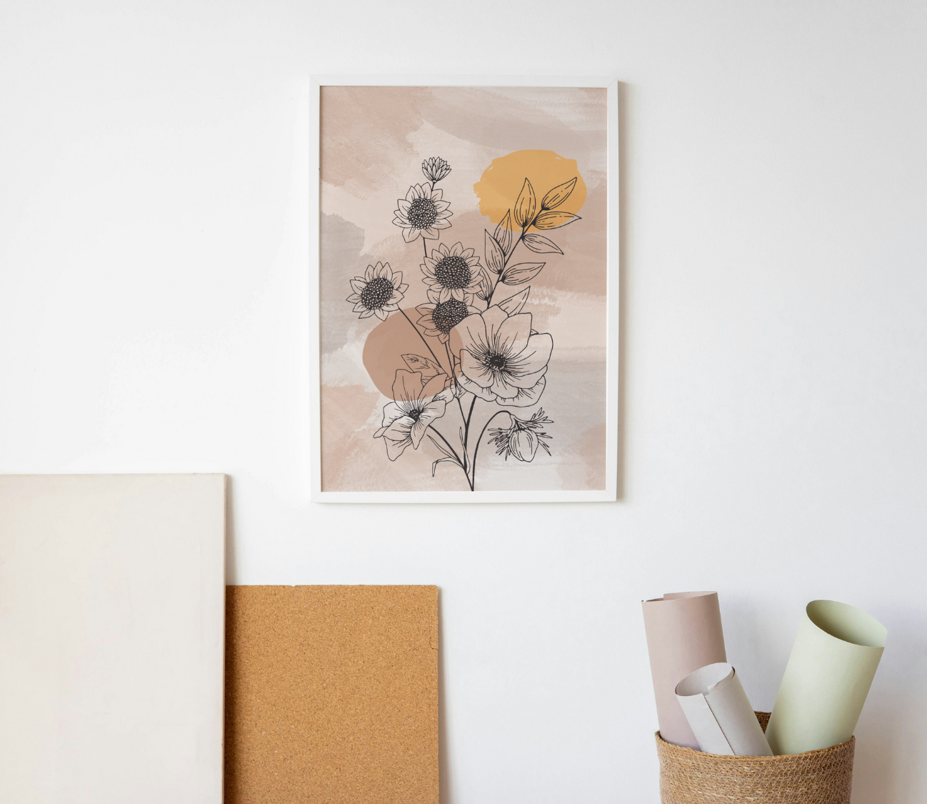 פוסטר לתליה על הקיר פרחים סגנון וינטג'