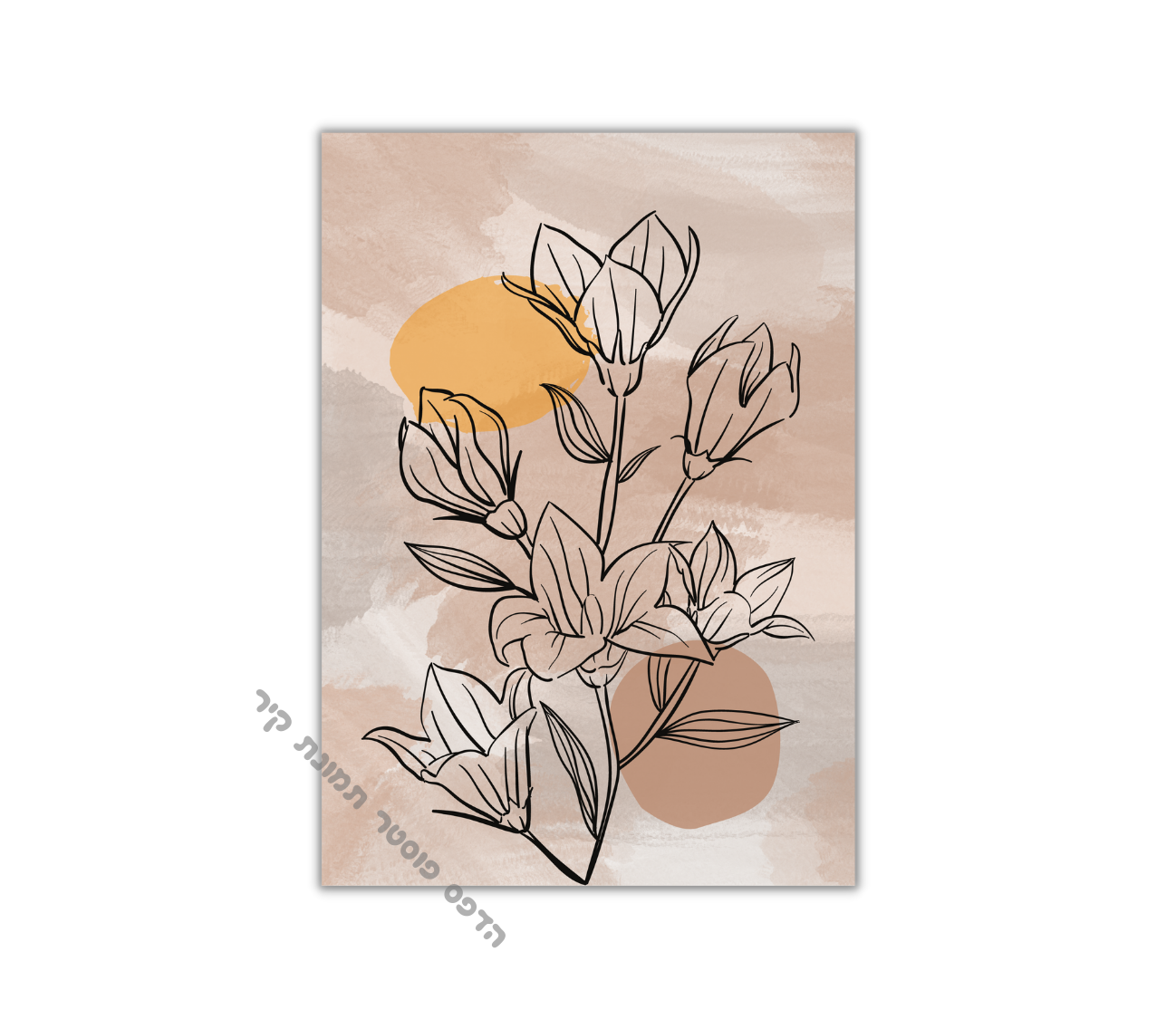 פוסטר הדפס תמונת קיר פרחים סגנון וינטג'