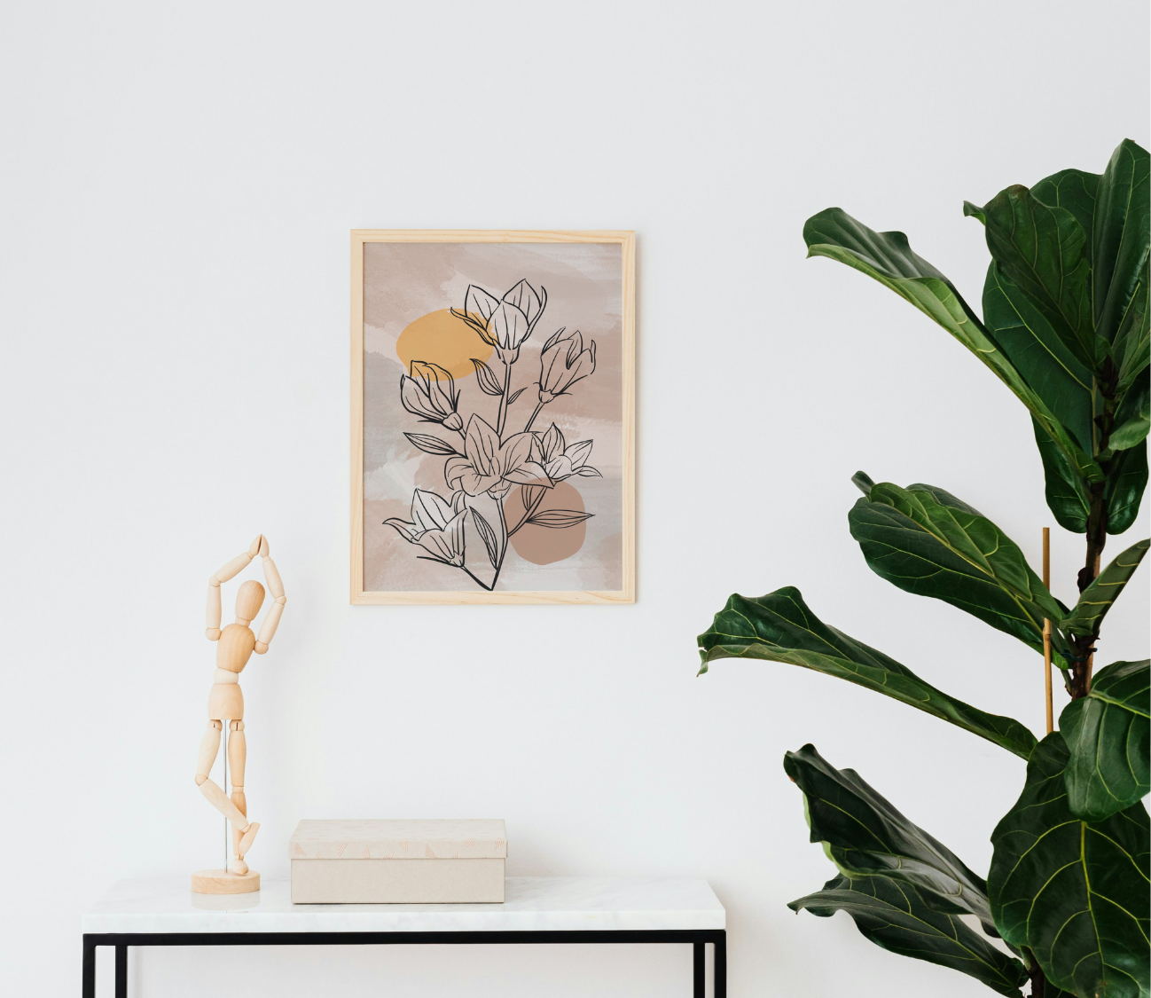 תמונת קיר למשרד דגם פרחים סגנון וינטג'