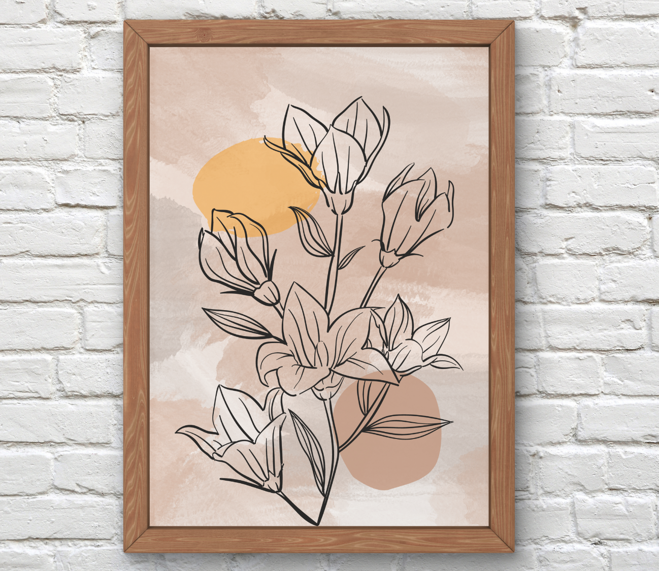 תמונת קיר לתליה דגם פרחים סגנון וינטג'