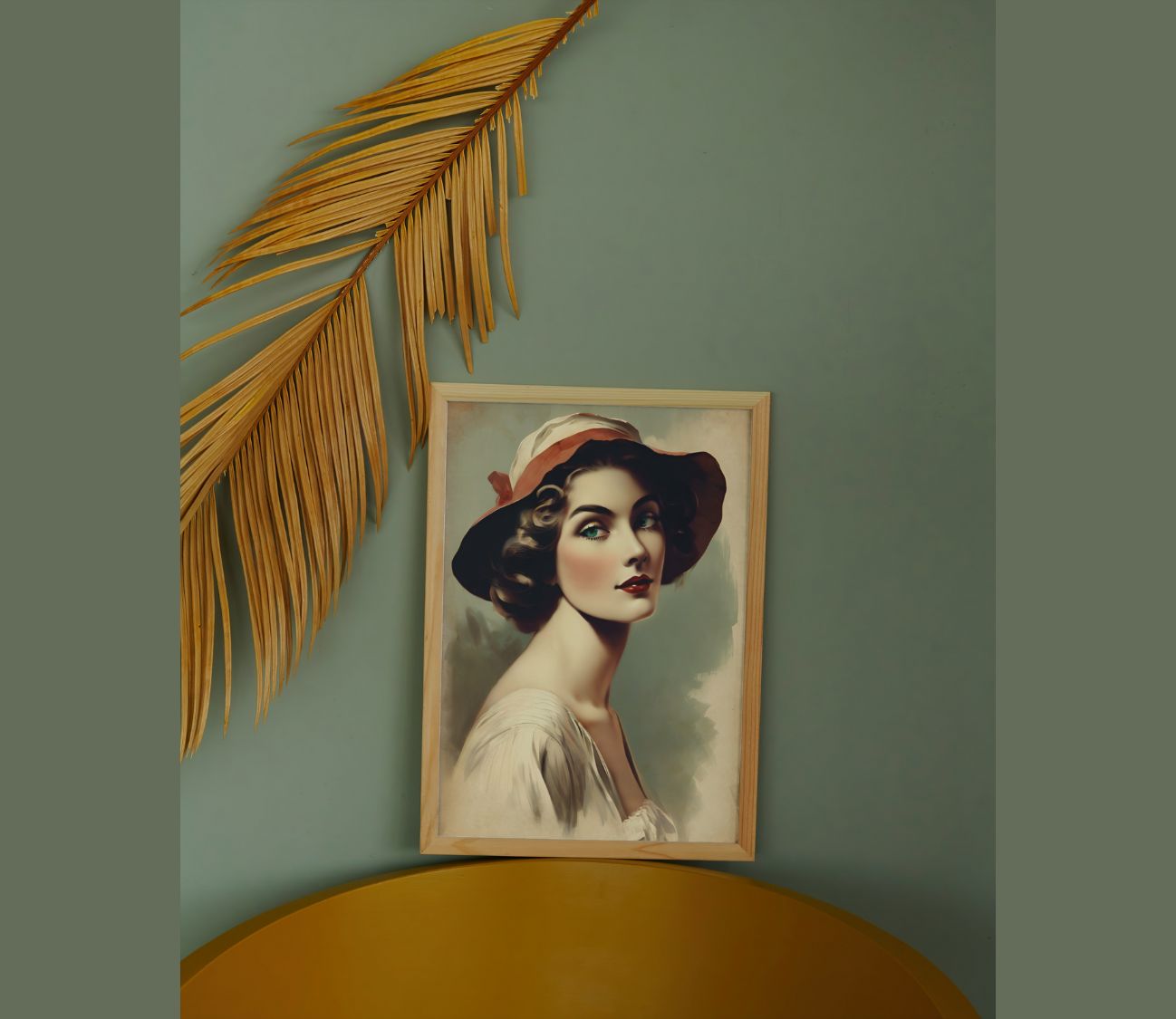 הוסיפו טאצ’ של אלגנטיות נוסטלגית לביתכם – פוסטר וינטג’ נשי בסגנון קלאסי, מושלם לעיצוב סלון, חדר שינה או משרד.