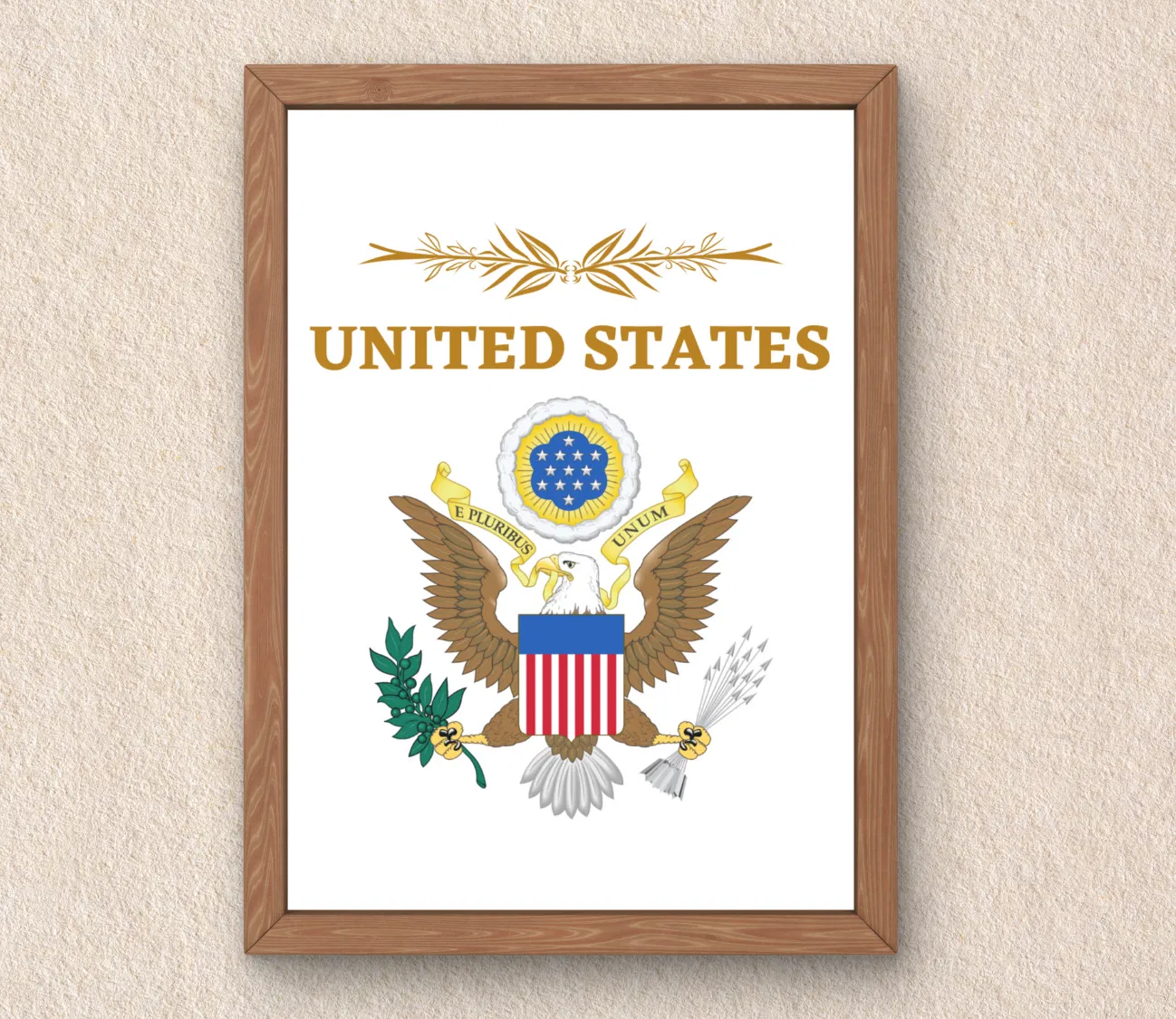 תמונת קיר הדפס ייחודי של סמל ארה״ב – מוסיף עוצמה לכל חלל