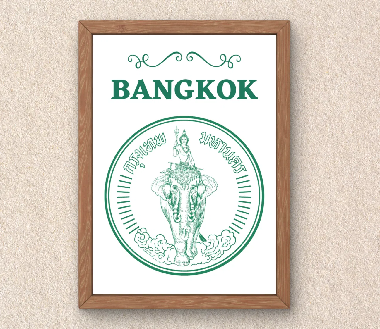 הדפס למסגור קיר שמספר על הרפתקאות – סמל בנגקוק במרכז הבית שלכם