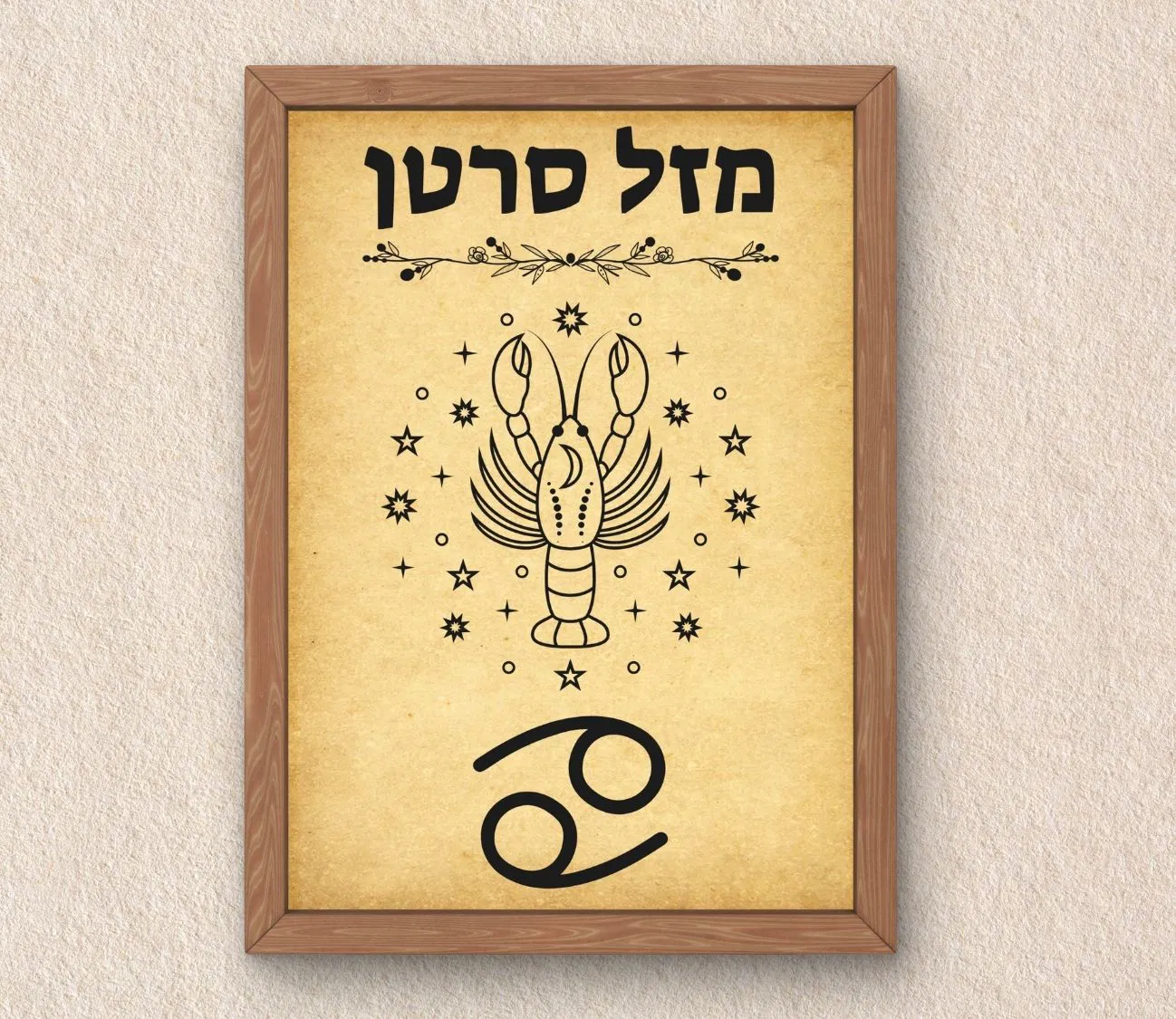 פוסטר וינטג' מיוחד – מזל סרטן באווירה נוסטלגית