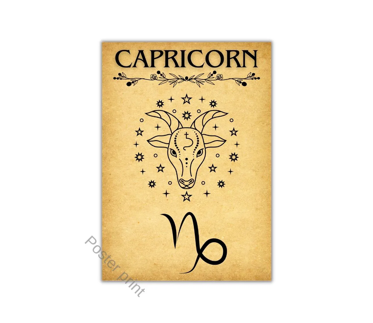 פוסטר אמנותי למזל גדי – קלאסיקה שמשדרגת כל חלל