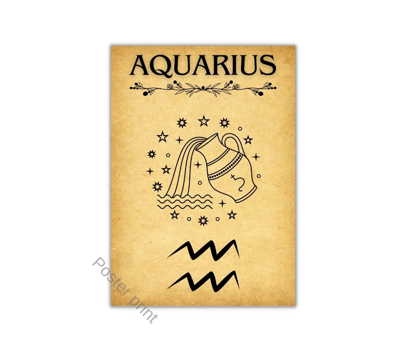 פוסטר דלי בעיצוב רטרו – מתנה מושלמת לחובבי אסטרולוגיה