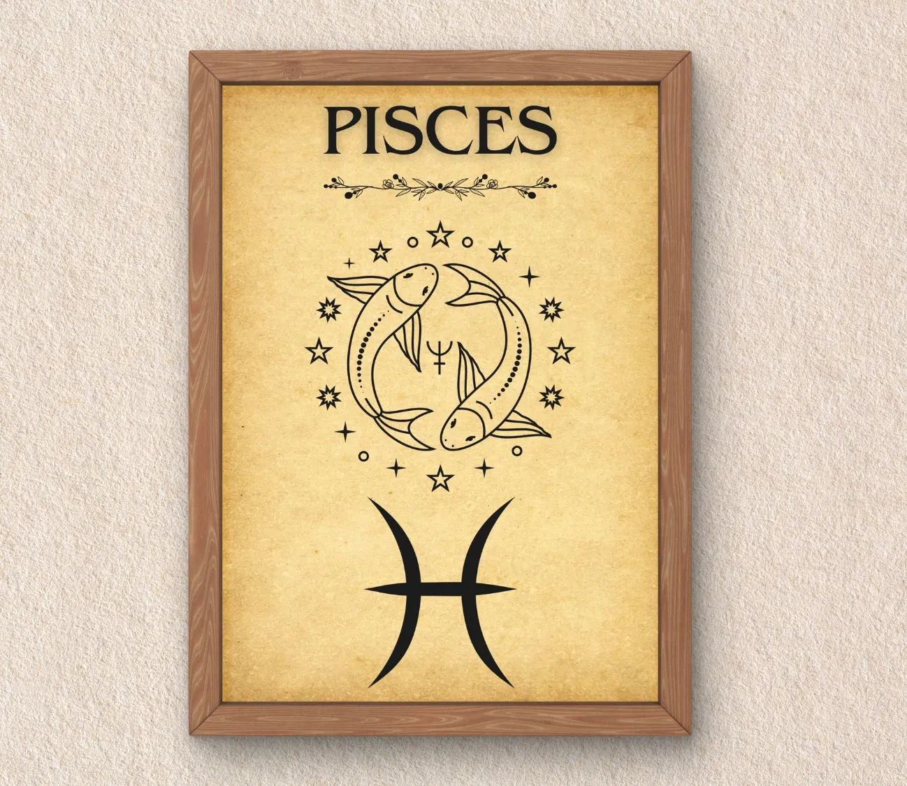 פוסטר מזל דגים וינטג' – מתנה מושלמת לחובבי האסטרולוגיה