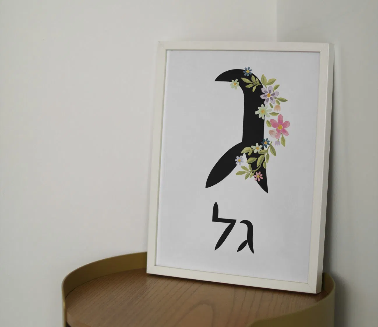 שילוב מושלם של פרחים ושם אישי – פוסטר מעוצב בהתאמה אישית