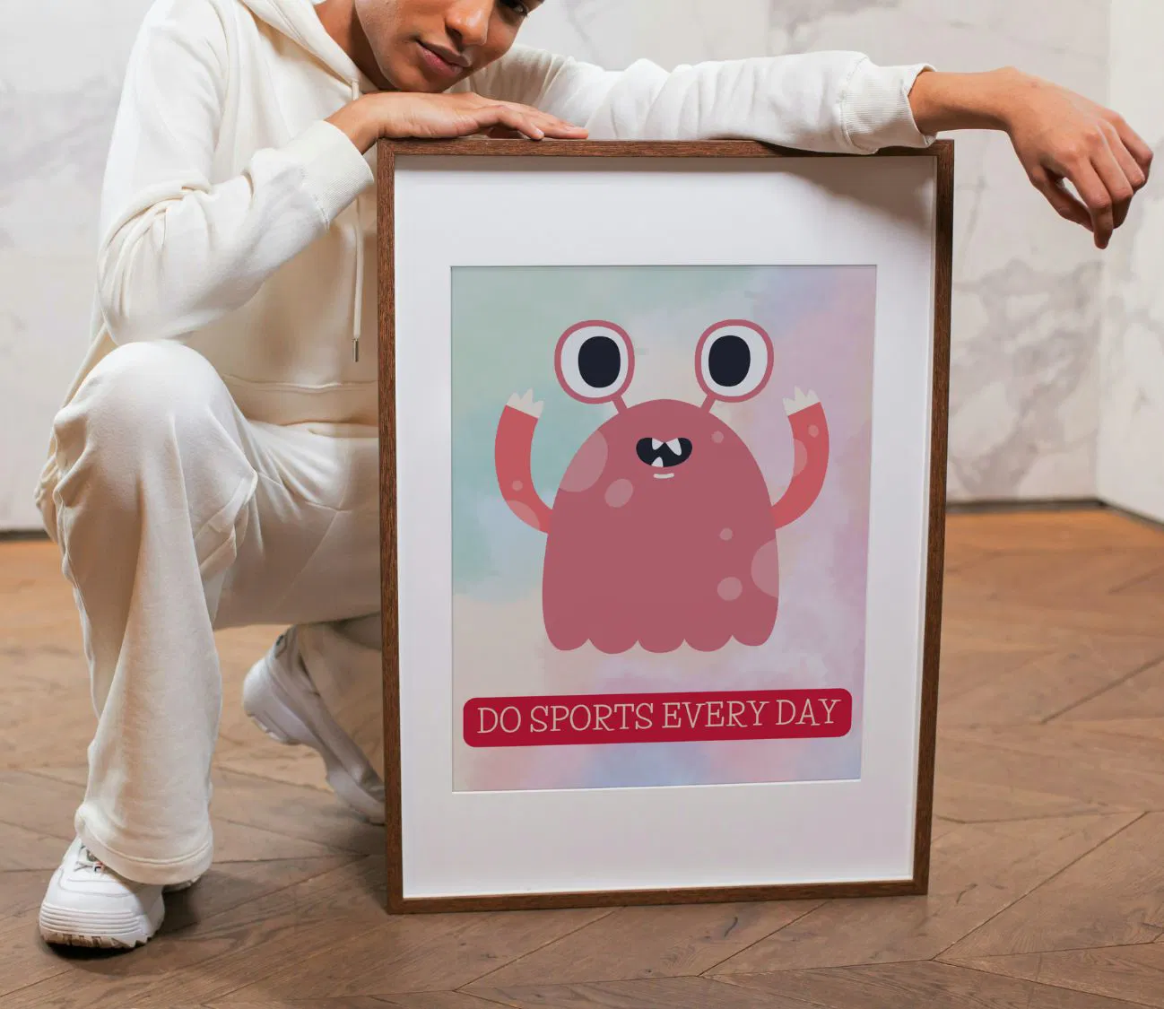 מסר חיובי בכל יום – Do Sports Every Day על הקיר!