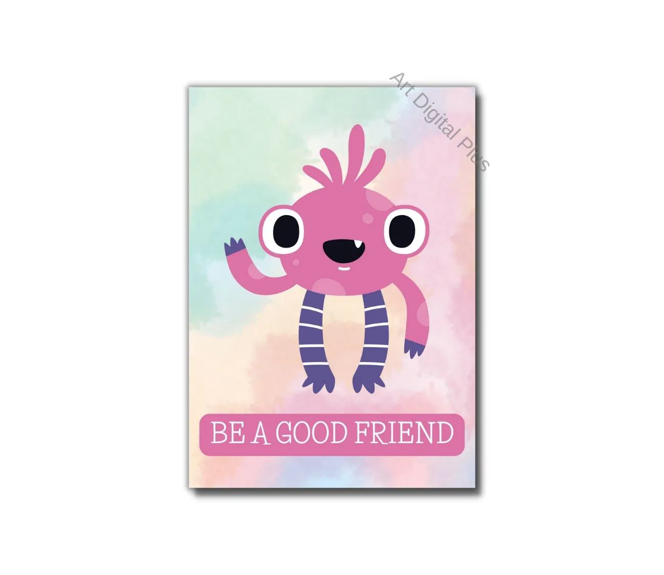 תמונת קיר צבעונית עם מסר חינוכי – חברות היא מתנה