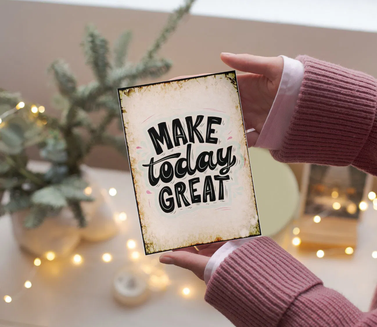MAKE TODAY GREAT – פוסטר בעיצוב נוסטלגי עם נשמה