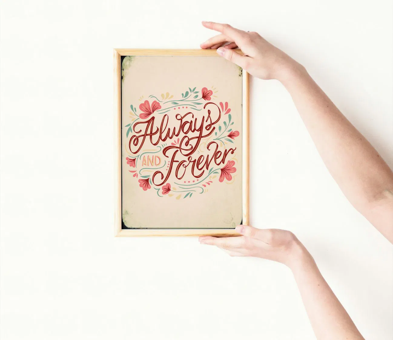 פוסטר רטרו רומנטי – ALWAYS AND FOREVER