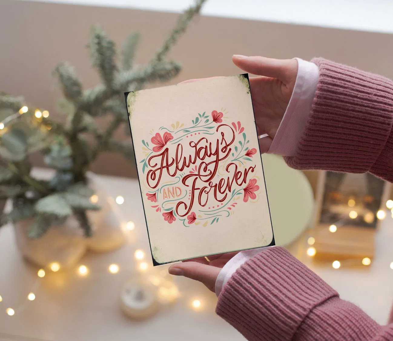 פוסטר רטרו שמעורר תחושת חיבור אמיתי – ALWAYS AND FOREVER