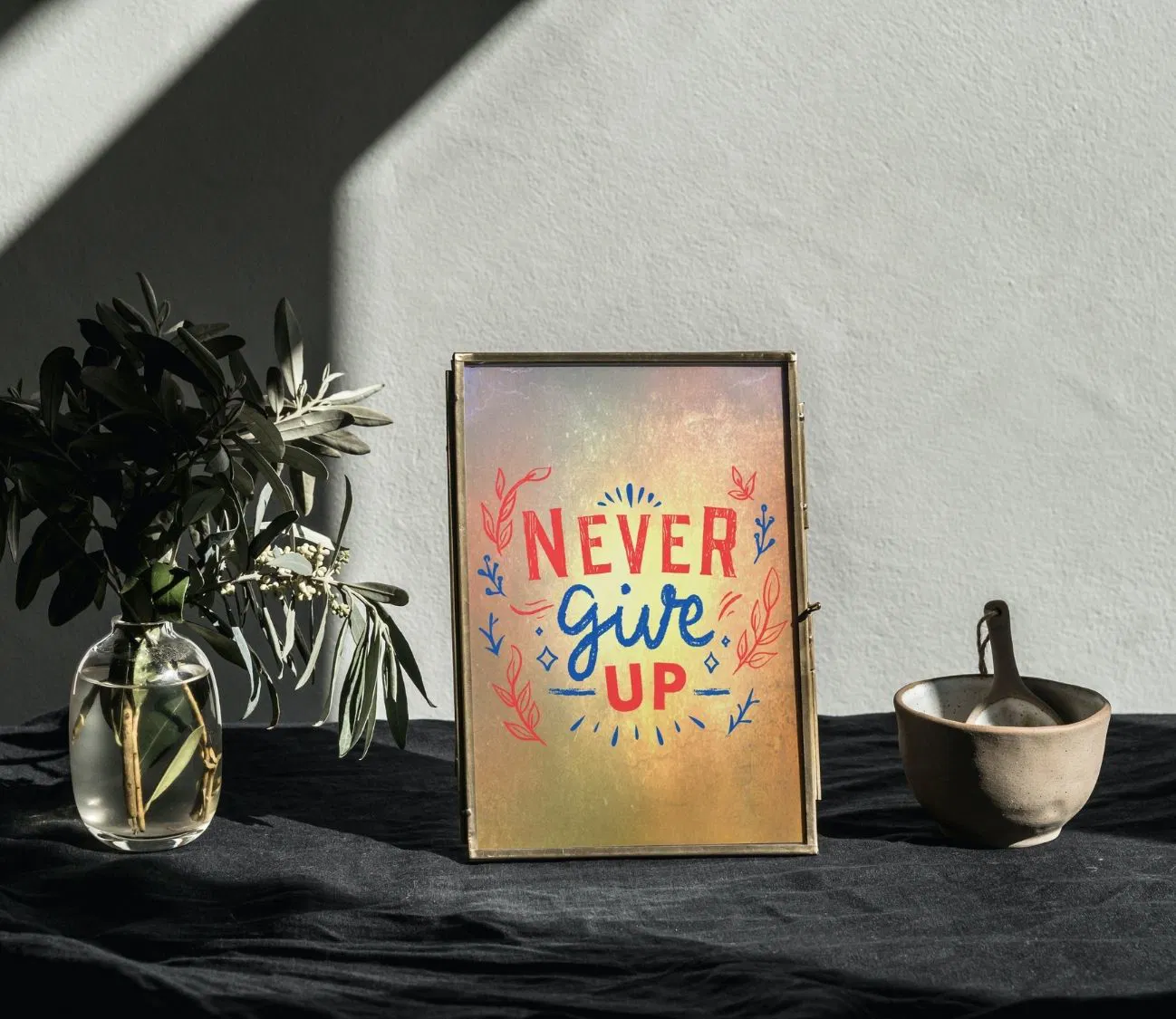 פוסטר רטרו שמעורר התמדה בכל יום מחדש