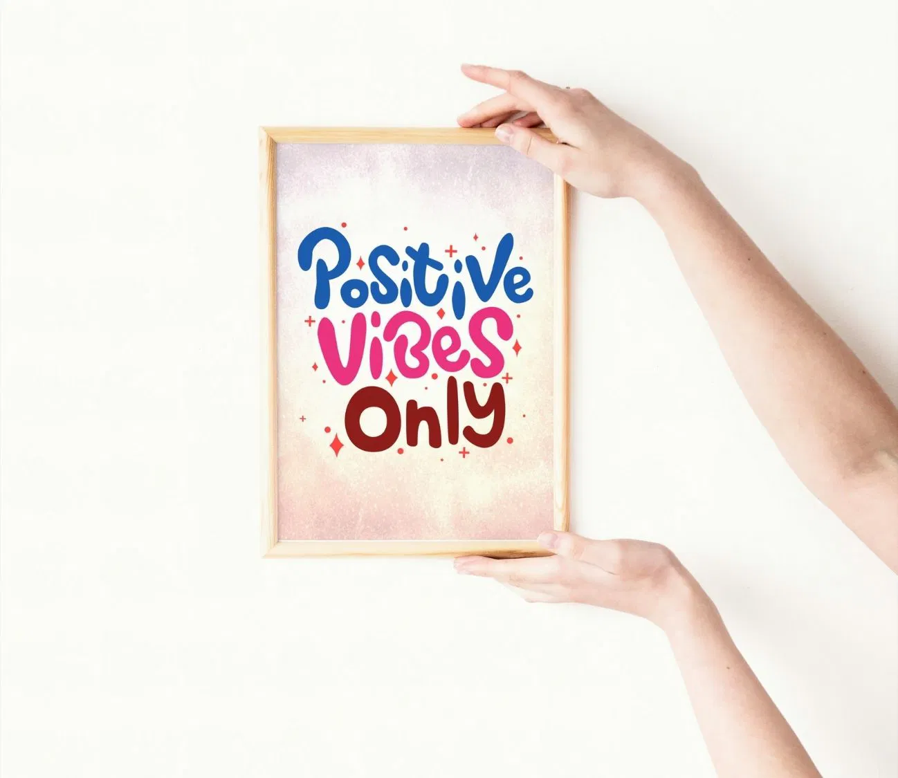 פוסטר רטרו צבעוני – POSITIVE VIBES ONLY לכל חלל