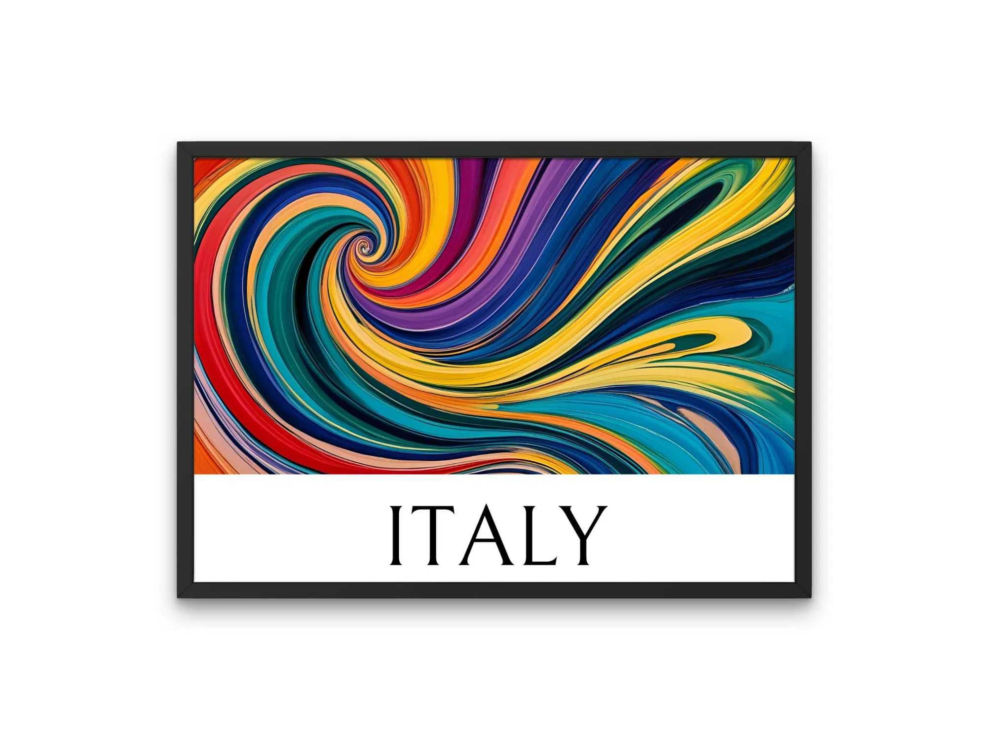 מערבולת צבעים עזה – פוסטר מודרני “Italy” לבית ולמשרד