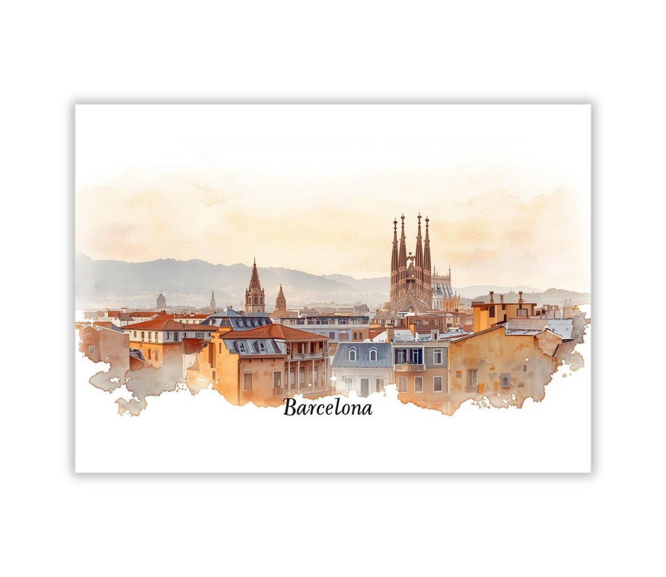 הווייב של ברצלונה באיור מעוצב