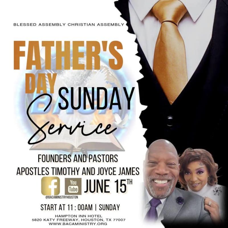 JOIN US THIS SUNDAY ON FATHER'S DAY