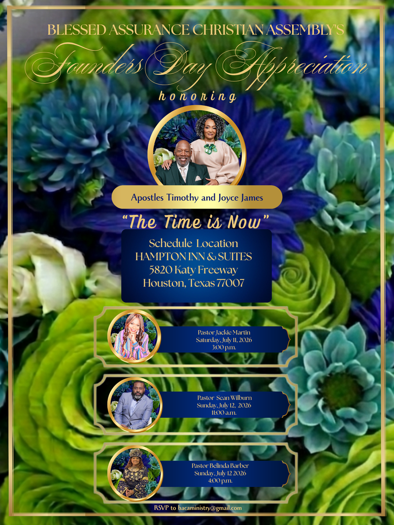 RSVP FOR APOSTLES TIM AND JOYCE JAMES' FOUNDERS DAY APPRECIATION 2026