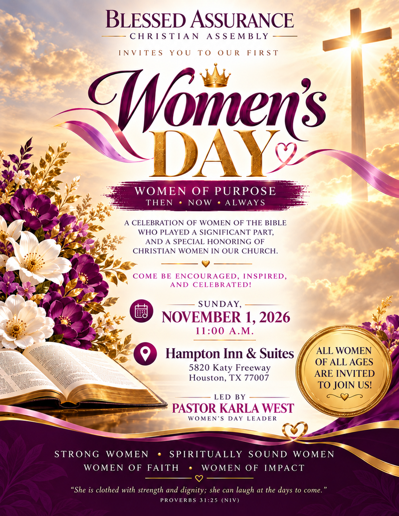JOIN US ON WOMEN'S DAY SUNDAY