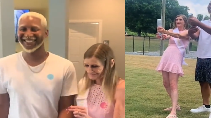 الحب لا يعرف عمرا! جدة ستينية تحتفل مع زوجها العشريني بمعرفة جنس طفلهما الأول