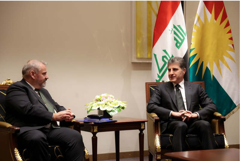 سفير الاتحاد الأوروبي يؤكد لرئيس الاقليم بذل الجهود على تفعيل الاقتصاد وفرص العمل بالعراق