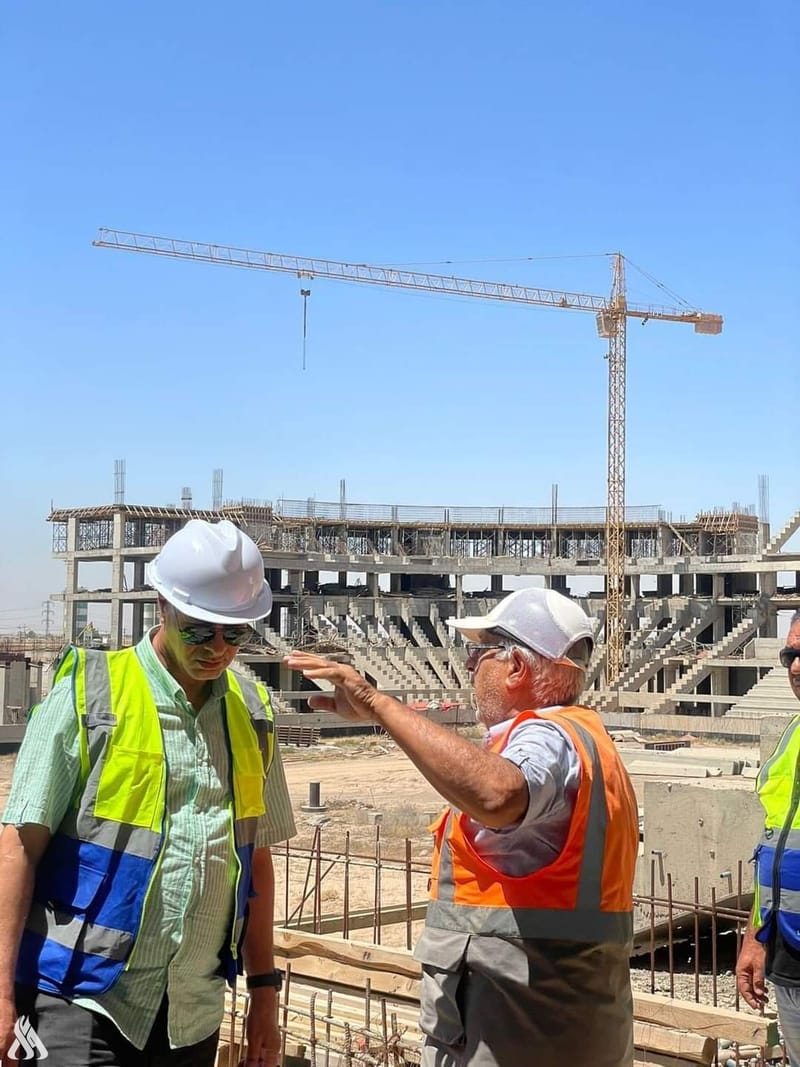 وزارة الشباب توجه بمضاعفة العمل بمشروع ملعب صلاح الدين الأولمبي