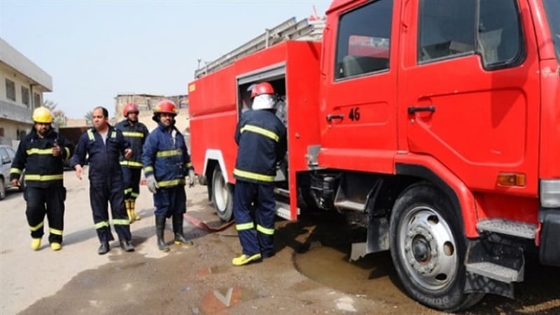 اندلاع حريق كبير داخل بناية تجارية في منطقة حافظ القاضي وسط بغداد