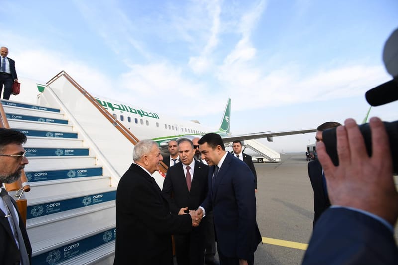 رئيس الجمهورية يصل أذربيجان للمشاركة في قمة المناخ
