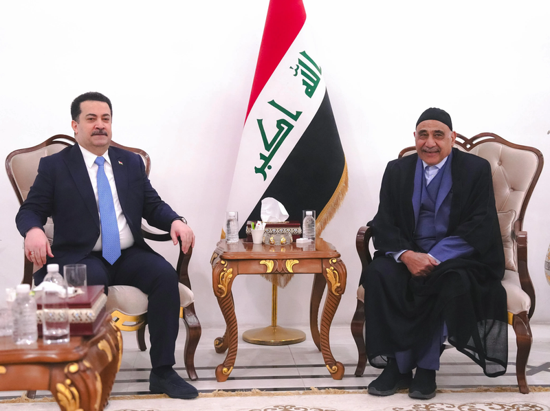السوداني يبحث مع عبد المهدي تطورات الأوضاع في المنطقة