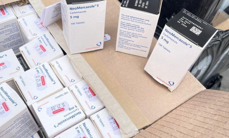 ضبط (3) حاويات أدوية معدة للتهريب في منفذ ميناء أم قصر الاوسط