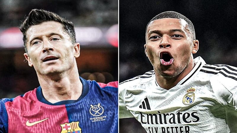 ليفاندوفسكي يعزز صدارته أمام مبابي ويشعل الصراع.. ترتيب هدافي الدوري الإسباني