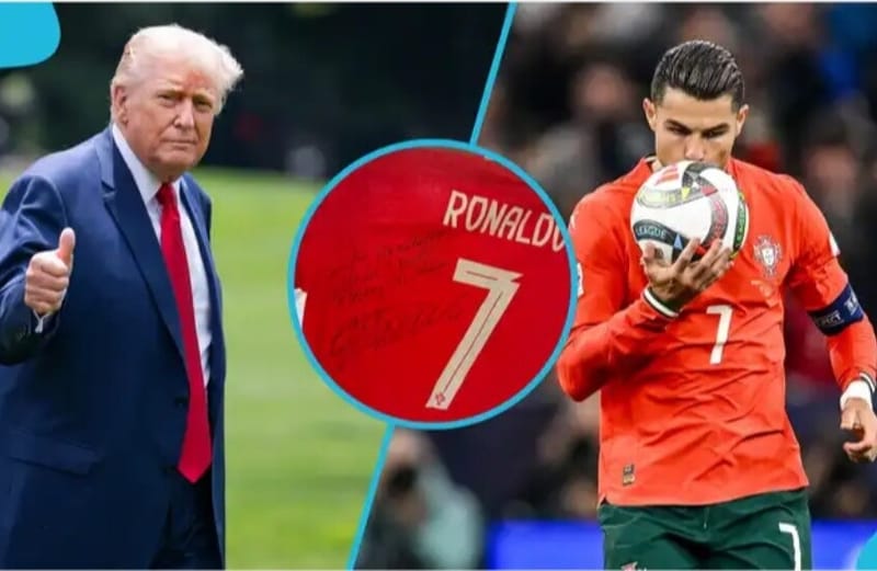 ترامب يتلقى هدية من رونالدو تحمل رسالة عن الحرب