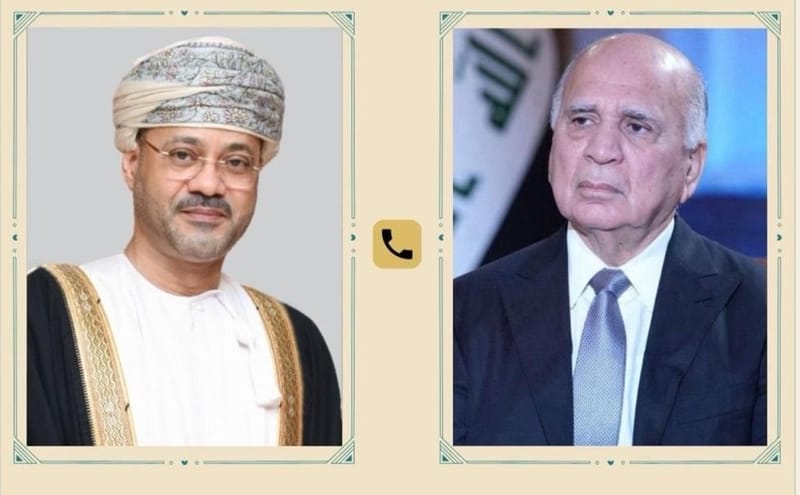 وزير الخارجية ونظيره العماني يتفقان على ضرورة تكثيف الجهود الدبلوماسية لإنهاء الحرب