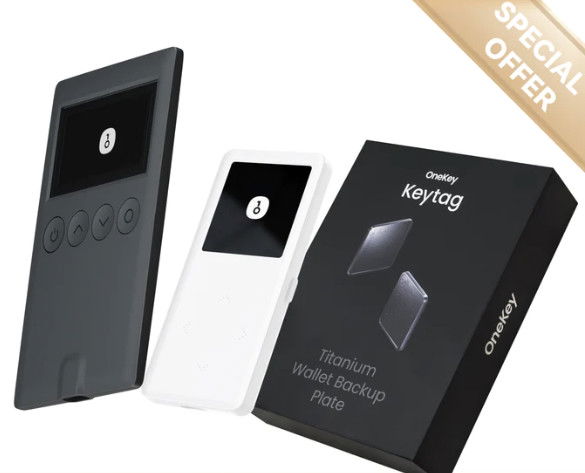 OneKey Classic*1pcs + Mini*1pcs + KeyTag*1pcs: Crypto Hardware Wallet. Keep your crypto assets safe, including Bitcoin, Ethereum, Solana, Aptos and more. OneKey protects you from hackers and viruses, makes you sleep tight with ease. 