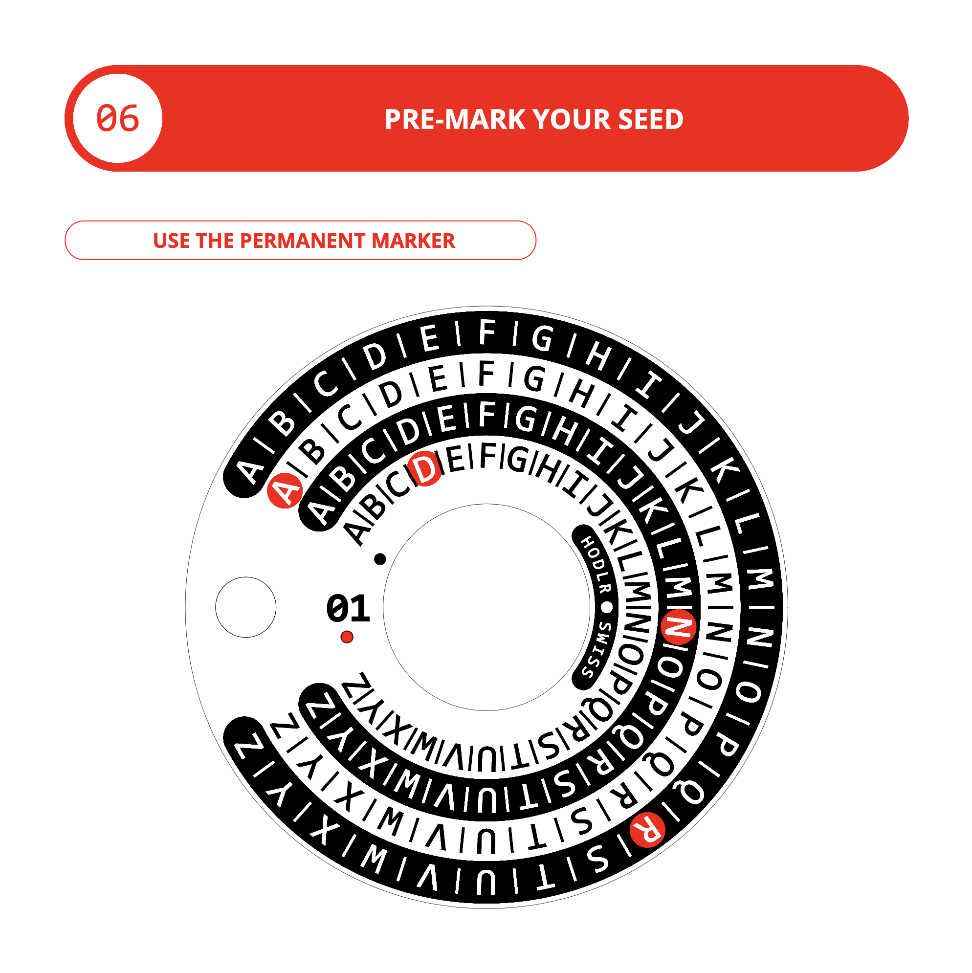 HODLR Disks Protocol - Step 6 - Pre-mark your seed