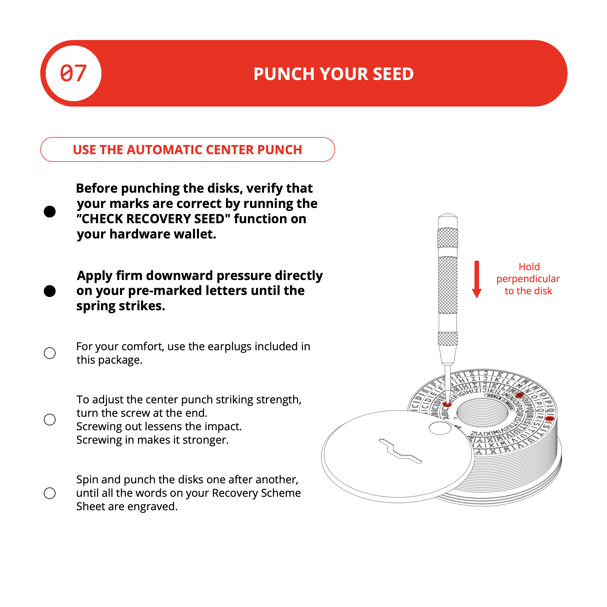 HODLR Disks Protocol - Step 7- Punch your seed