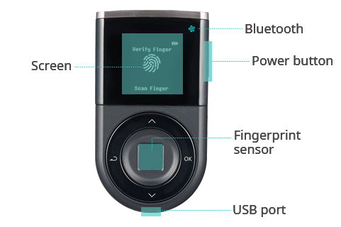 D'CENT Biometric Wallet user interfaces