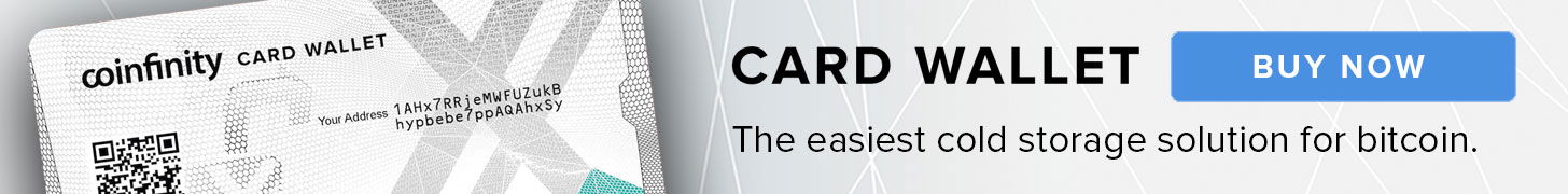 Card Wallet - Storing Bitcoin and Ether the safe and easy way. The Card Wallet is a high-secure way for storing Bitcoin and Ether offline, developed by Coinfinity and the Austrian State Printing House.