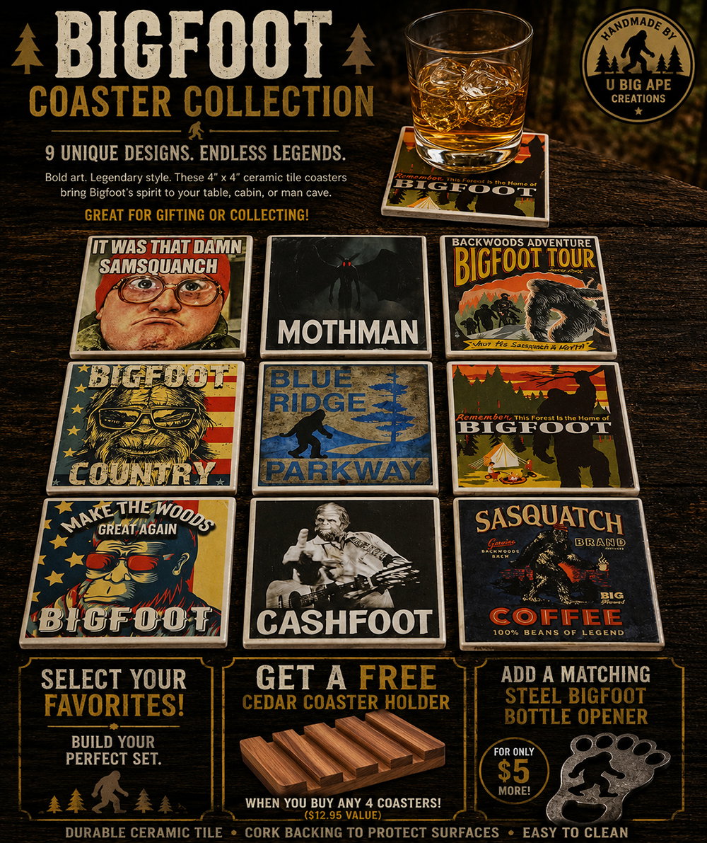 bigfoot drink coasters, sasquatch home
