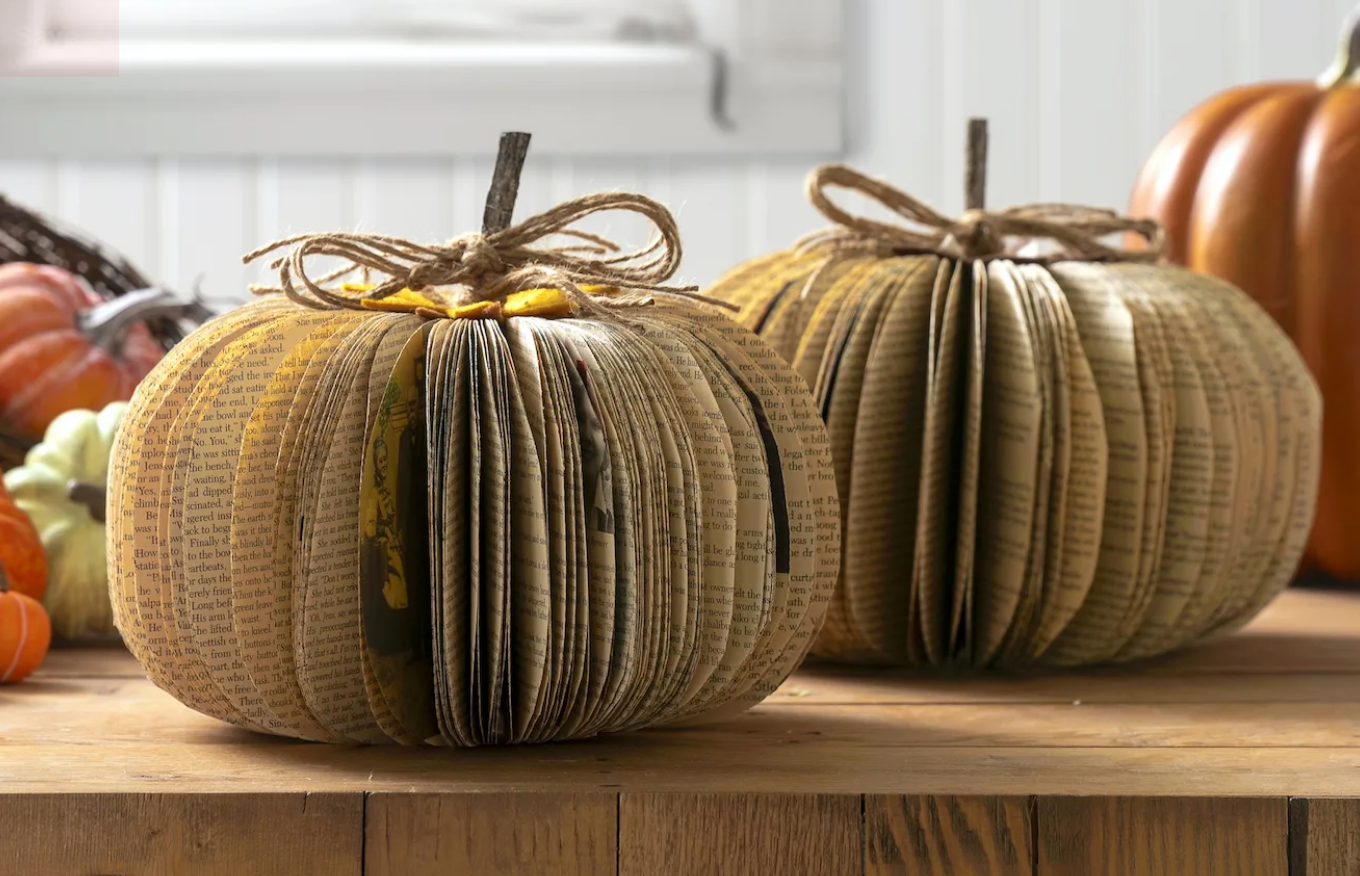 Adult Craft: Book Page Pumpkins