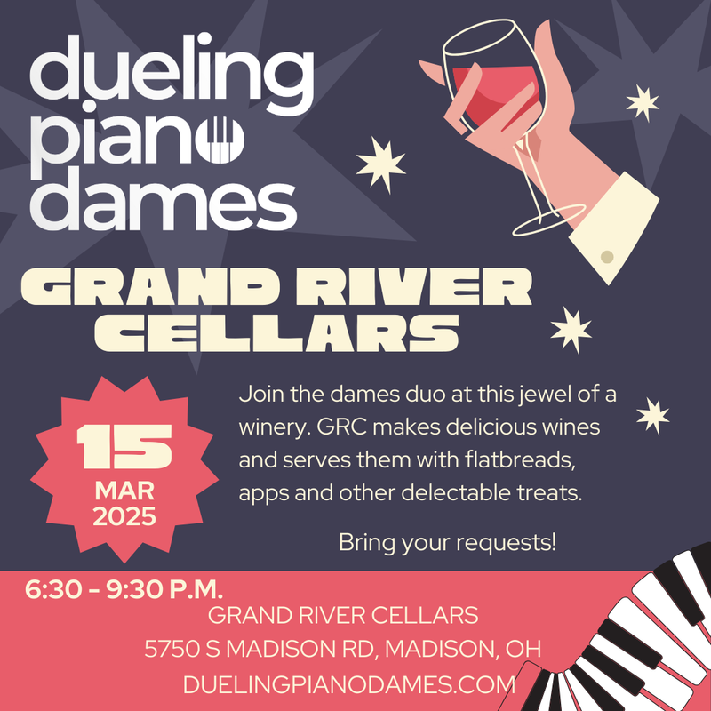 Dueling Piano Dames Duo play Grand River Cellars
