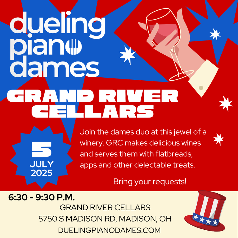 Dueling Piano Dames Duo plays Grand River Cellars